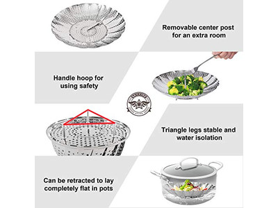 Aluminum Momo Pot Food Bamboo Steamer Basket